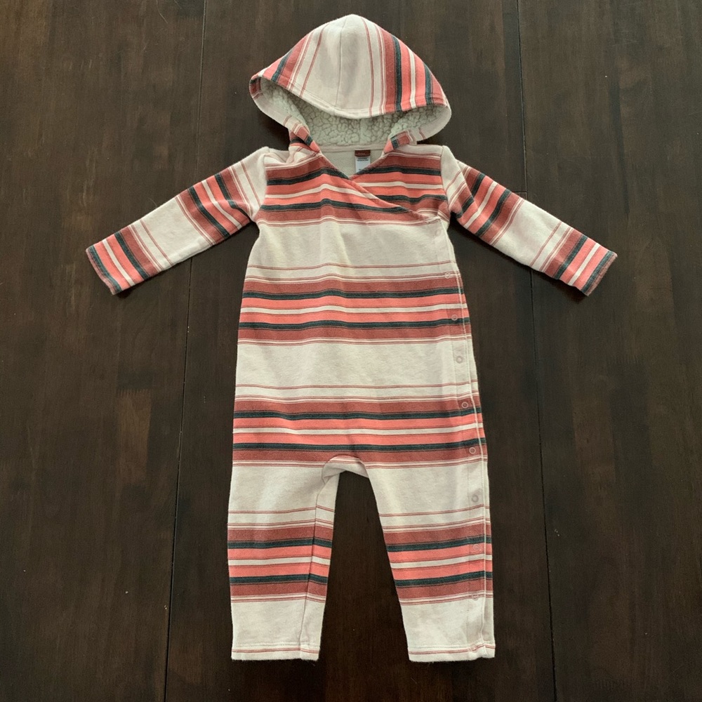 Tea Collection Super Cozy Hooded Wrap Front Romper